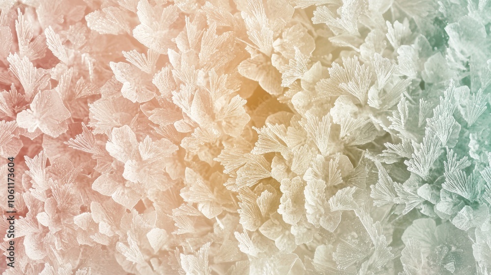 Poster intricate frost-like patterns of crystallized ammonium chloride create a mesmerizing winter scene wi