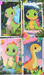 Fototapeta premium Dino on a post