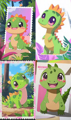 Fototapeta premium Dino on a post