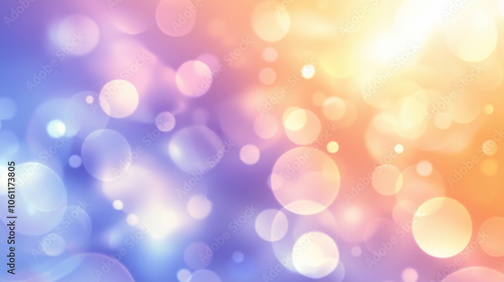 Poster blurred pastel colored background with soft bokeh lights creating a dreamy and romantic atmosphere, 