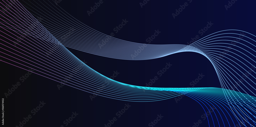 Poster background with wavy lines copy space.