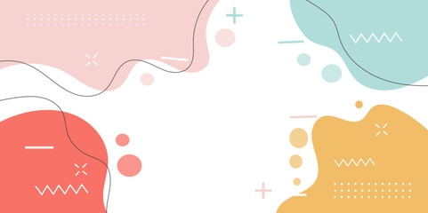 Abstract floral organic shapes background contemporary modern hand drawn vector illustration.