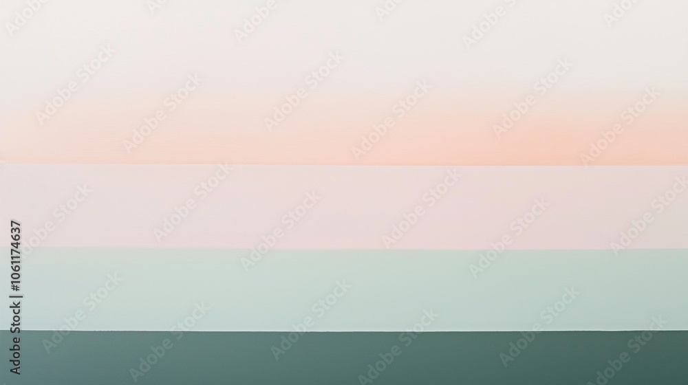 Poster soft pastel colors blend seamlessly in horizontal stripes, creating a soothing gradient effect, perf