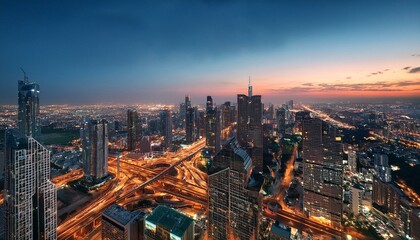 Obraz premium Vibrant Cityscape at Dusk