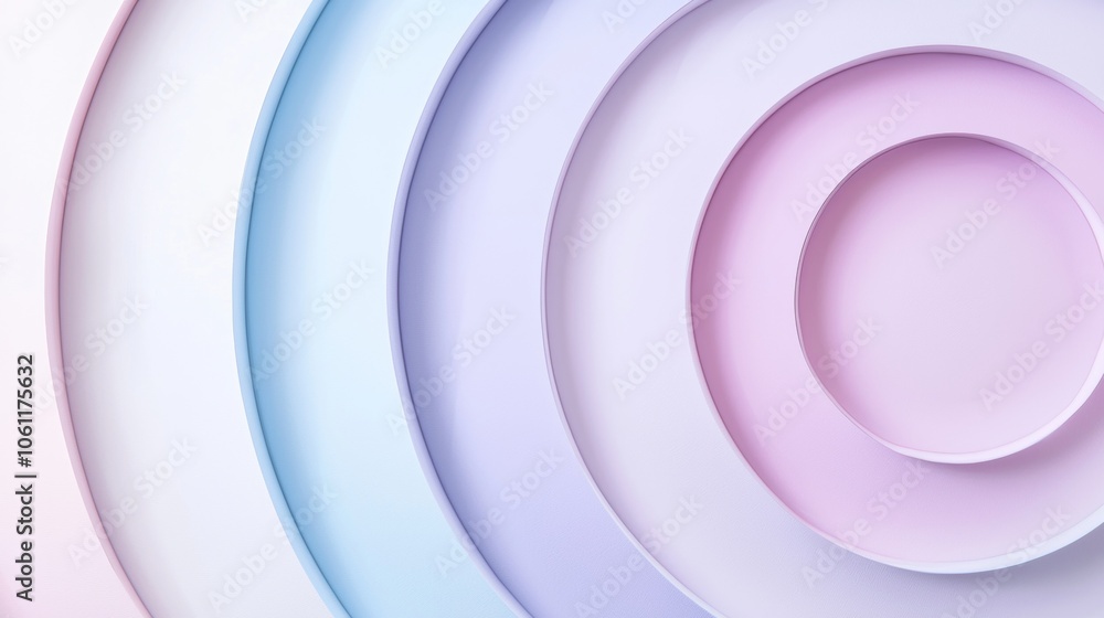 Poster abstract background featuring pastel-colored concentric circles creating a mesmerizing tunnel effect
