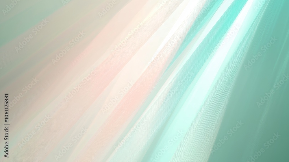 Poster light rays are creating diagonal lines in an abstract background with a gradient of pastel colors, f