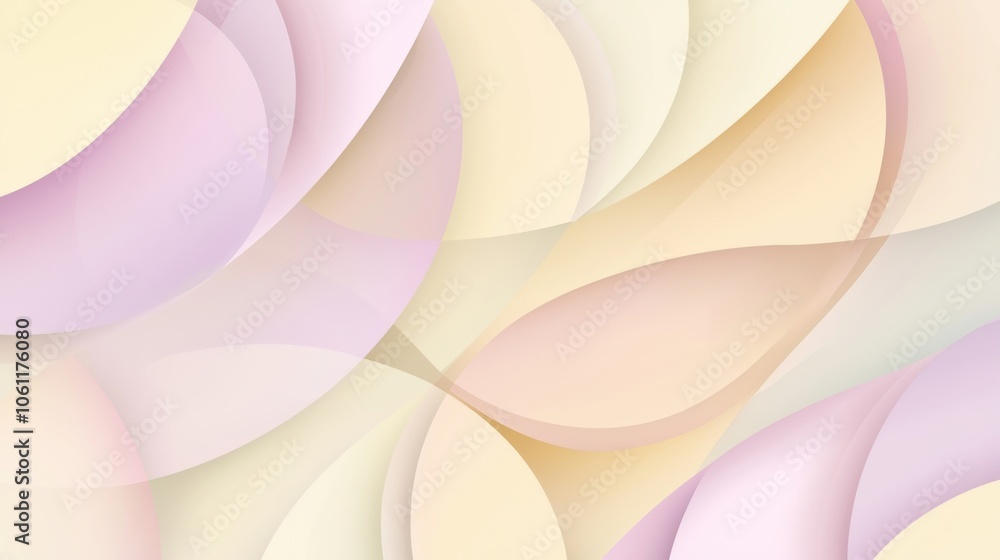 Poster soft pastel colors blend seamlessly in a wavy abstract design, creating a soothing and visually appe