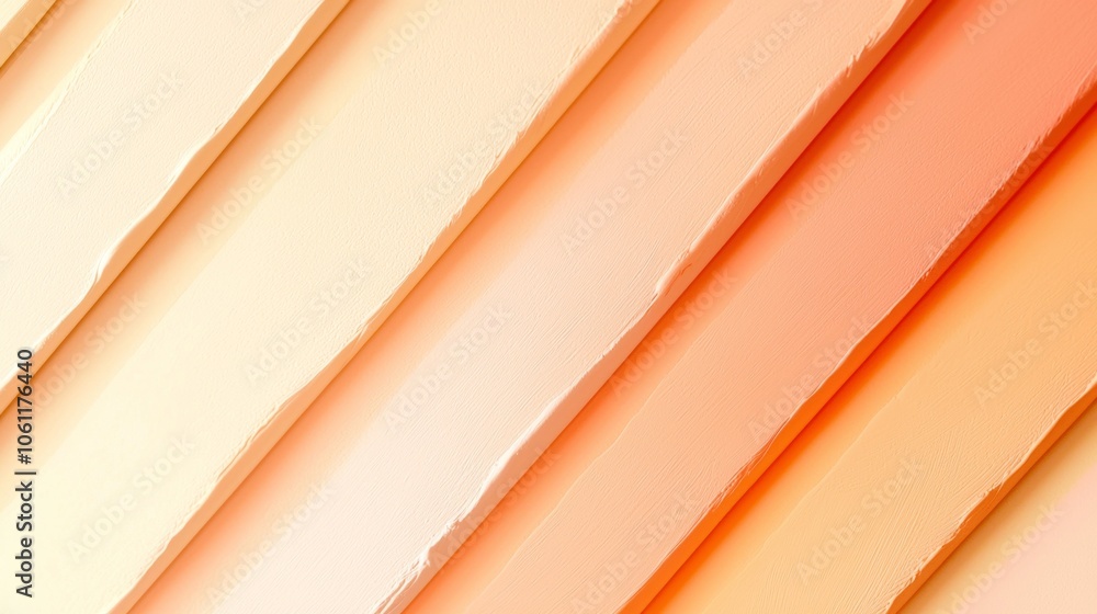 Poster warm color palette featuring diagonal stripes fading from light yellow to deep orange, creating a mo
