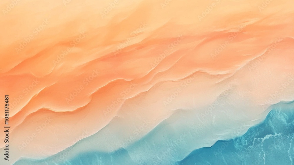 Poster peach and turquoise abstract background blending smoothly together creating a harmonious gradient ef