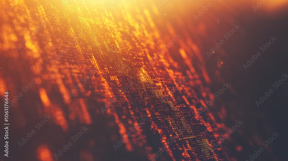 Poster abstract image depicting shimmering lines and light, suggesting movement and depth.