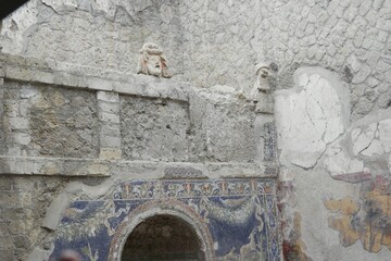 Pompeii Italy - Ancient Mosaic with Sculptures