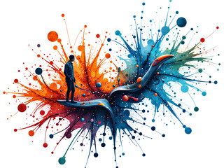 Naklejka premium Embrace the power of creativity and innovation in a world of color and motion, digital art of abstract concept.