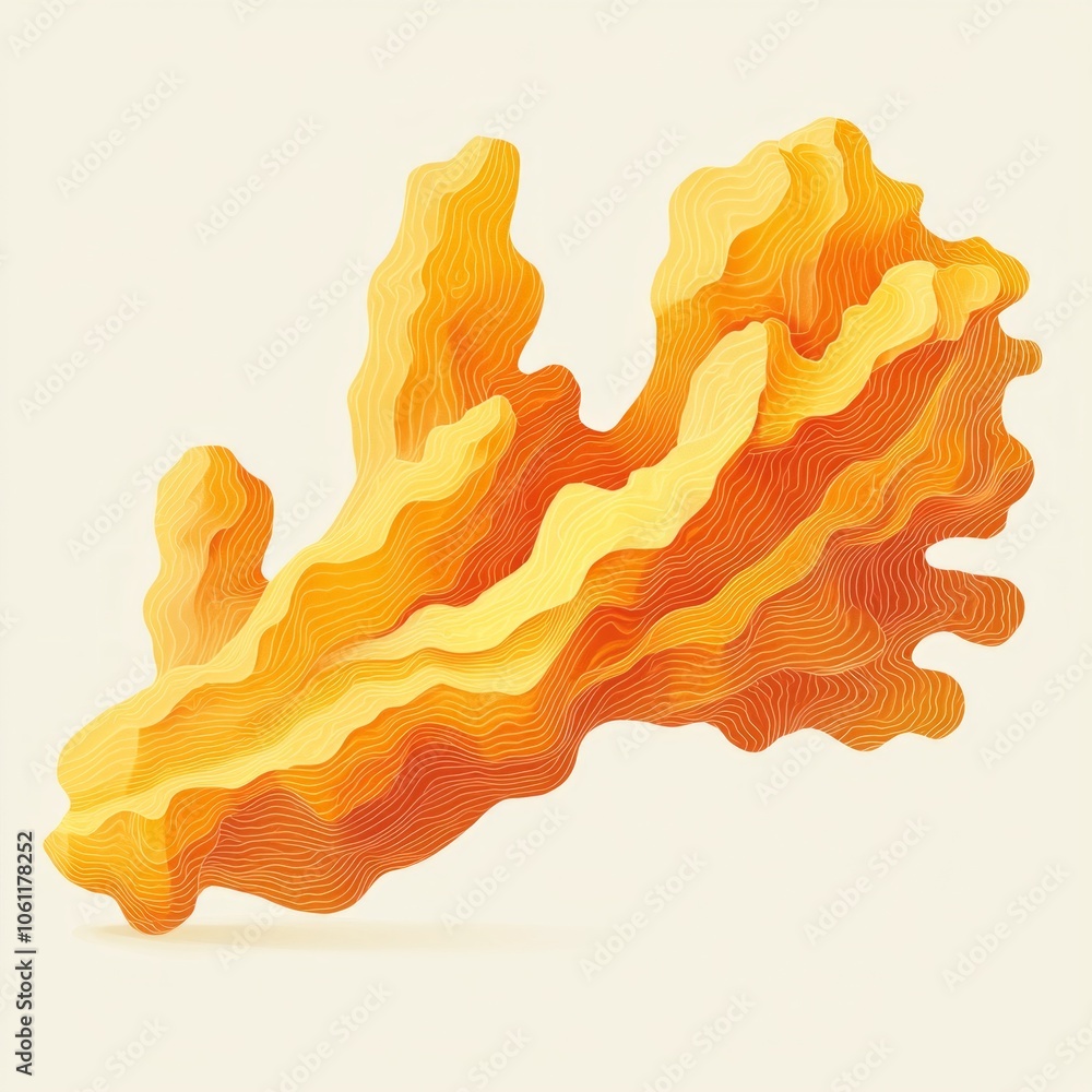 Aufkleber artwork features stylized ginger root light brown tones highlighting its unique and irregular form s