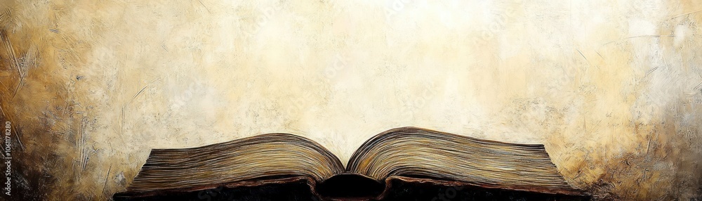 Poster open book on a textured background