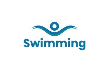 swimming logo vector icon illustration