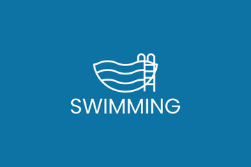 swimming logo vector icon illustration