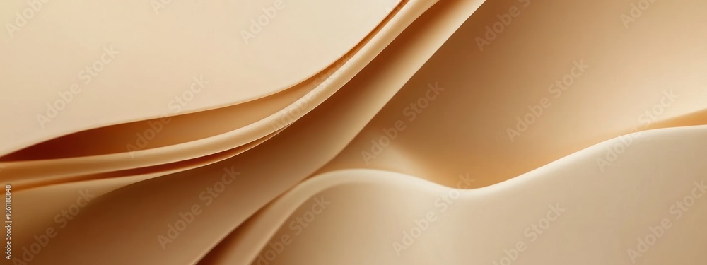 Poster abstract flowing textures in soft beige tones, creating a serene and elegant backdrop.