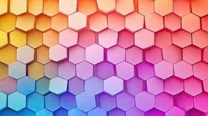 Abstract 3D Hexagonal Pattern with Gradient Color Transition