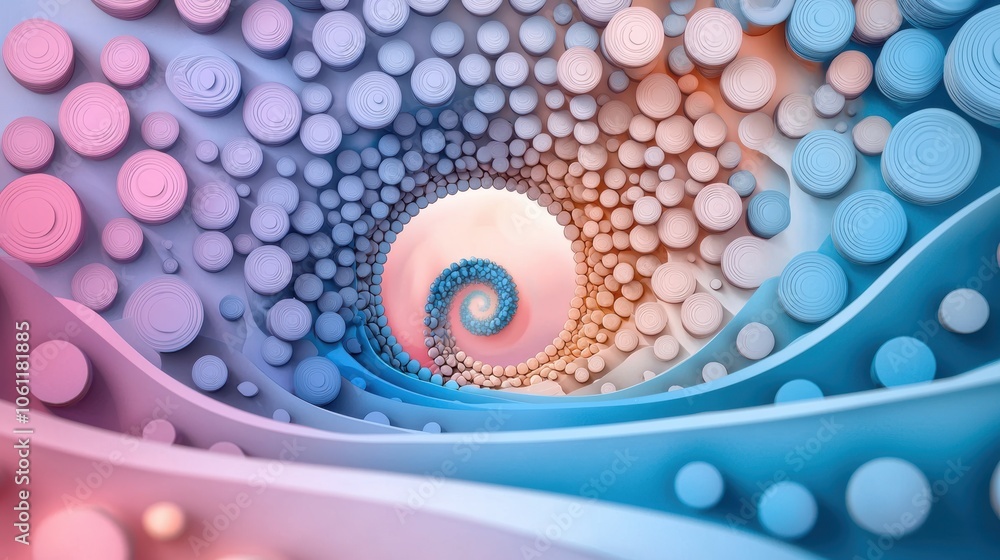 Aufkleber a mesmerizing vortex of colors and patterns, drawing the viewer eye into a complex fractal structure