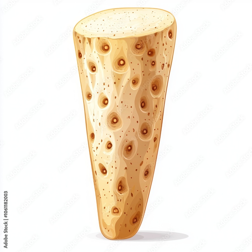 Aufkleber artwork features horseradish root illustrated minimalist style white backdrop emphasizing its unique