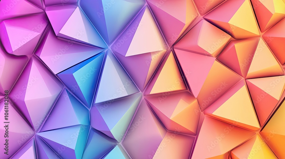 Poster abstract geometric pattern with vibrant gradient colors