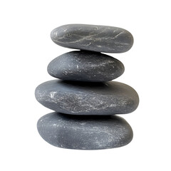 Fototapeta premium stack of Spa stones isolated on transparent background Generative Ai.