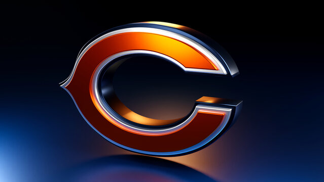 Chicago bears logo with shiny elements