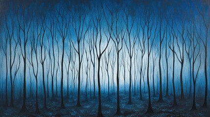 Obraz premium Minimalist Forest Landscape in Soft Transitioning Colors