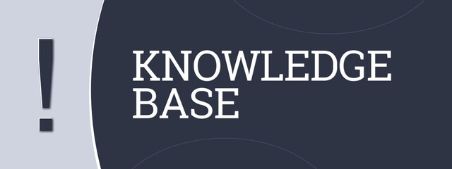 Knowledge Base. A blue banner illustration with white text.