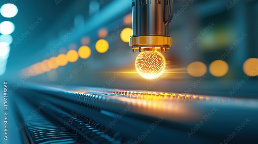 Poster a close up of sensors and data collection points on industrial machinery, highlighting the role of t