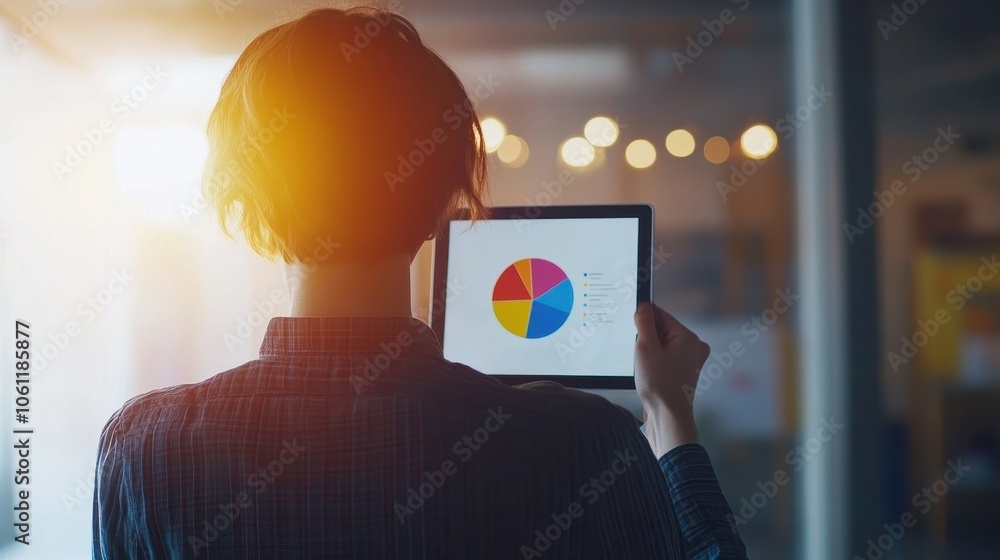 Poster analyzing data for business insights