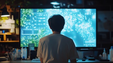 Exploring the Digital Frontier: Silhouette and Screens in the Night