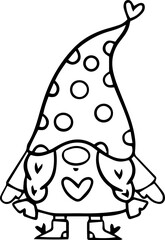 Cute Valentines Day Heart Gnome Vector / SVG