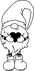 Cute Gnome Holding Heart Vector / SVG