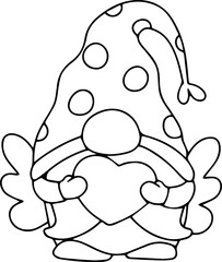 Heart Gnome Cute Vector / SVG