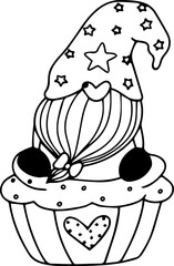 Cupcake Cute Gnome Vector / SVG