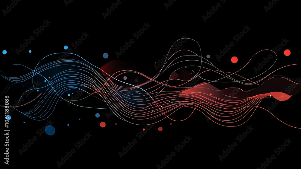 Poster sleek design showcasing flow of data in neural network, featuring dynamic lines and vibrant colors. composition evokes sense of movement and technology