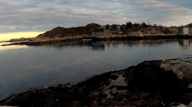 sunset over the bay
