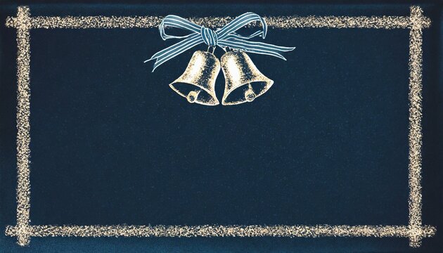 Festive Chalkboard with Bells and Ribbon