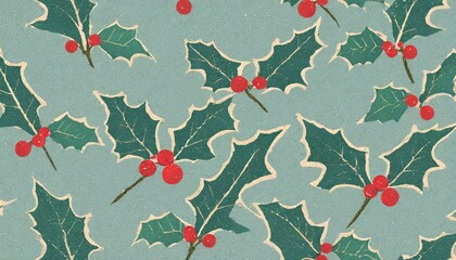 Festive Holly Pattern for Holiday Decor