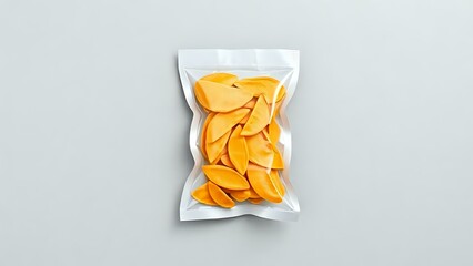 Dried Mango Pack on Grey Background
