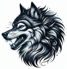 Fototapeta premium TRIBAL TATOO トライバル タトゥ 狼 wolf