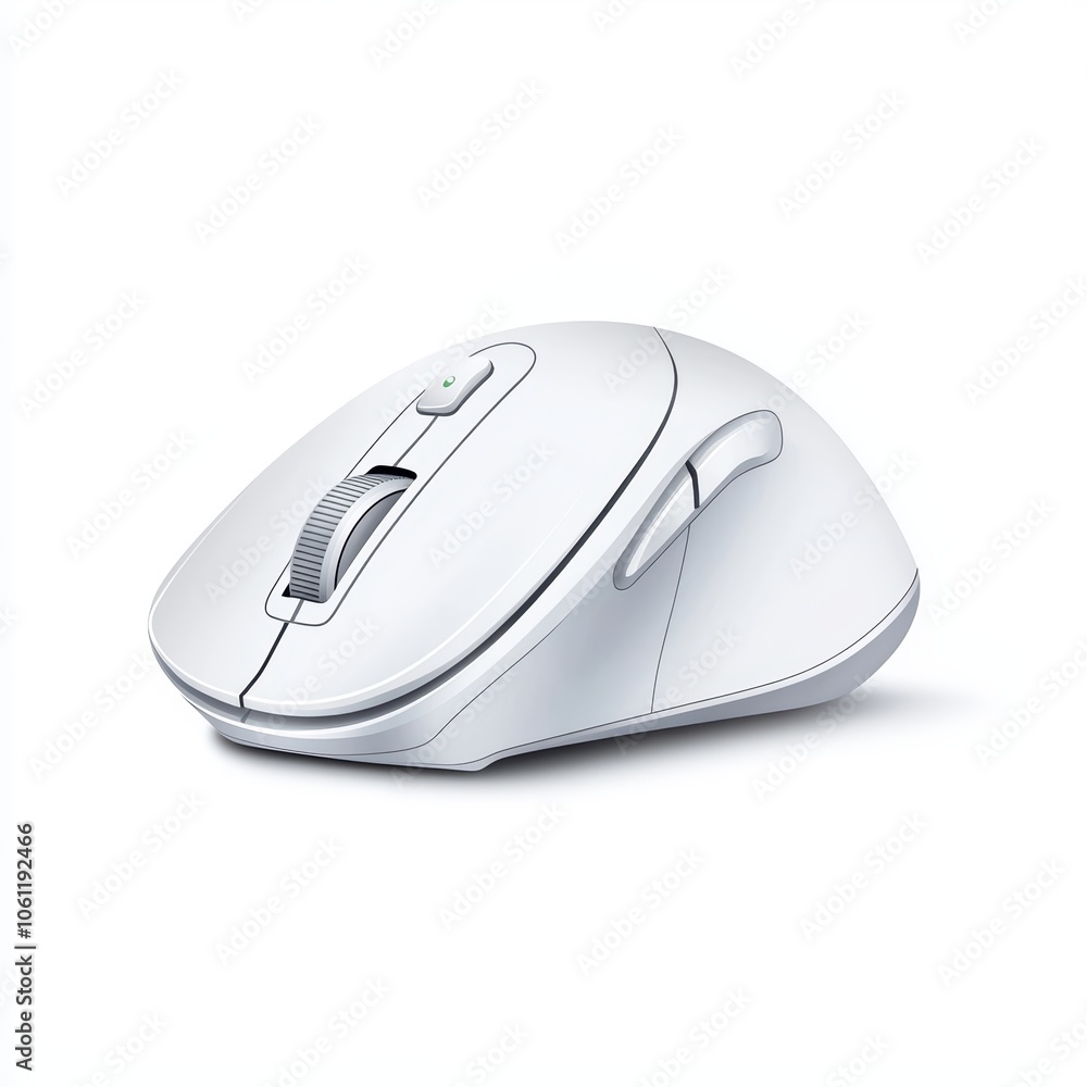 Aufkleber modern wireless computer mouse on white isolate background.