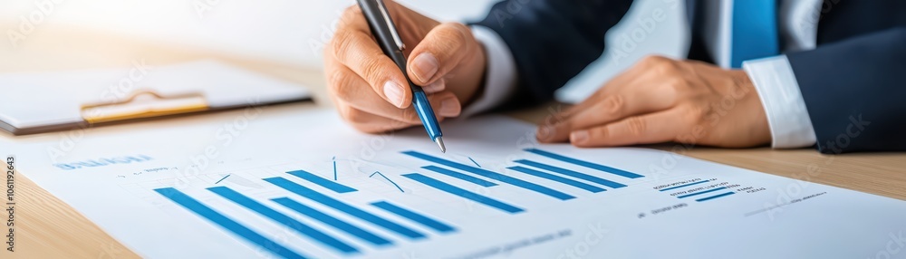 Aufkleber professional analysis of growth statistics with graphs and charts on a desk.