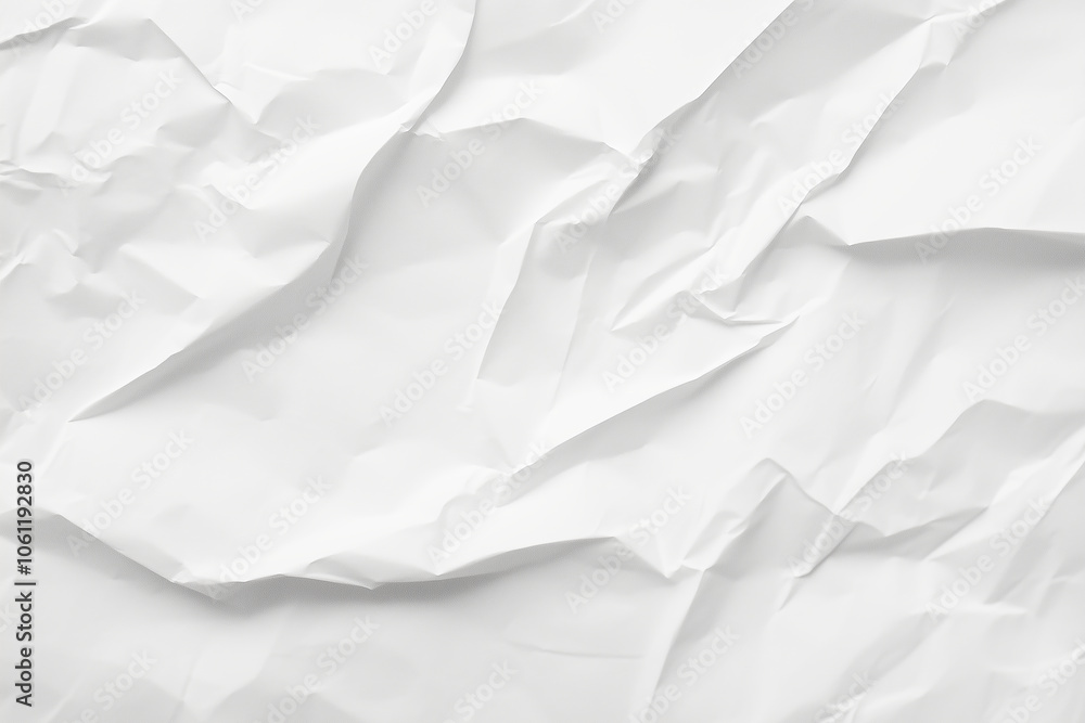 Poster a close-up shot of a crumpled white paper, displaying a textured and abstract background