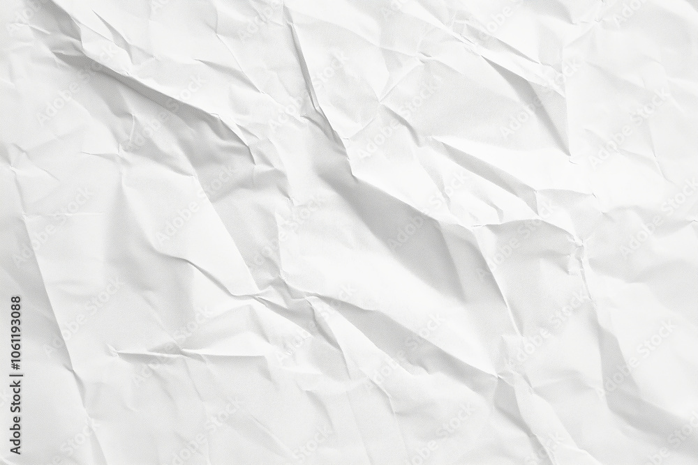 Poster this is a close-up of a white, crumpled piece of paper. the paper is textured and has several crease