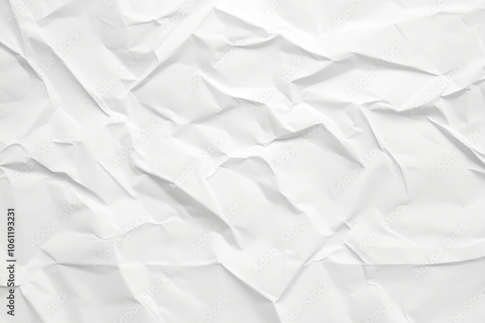Poster a crumpled piece of white paper with a textured surface, perfect for backgrounds or adding a vintage