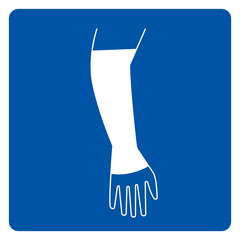 Wear Tackle Hand Symbol Sign, Vector Illustration, Isolate On White Background Label. EPS10