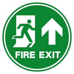 Fire Exit Arrow Up Symbol Sign, Vector Illustration, Isolate On White Background Label. EPS10