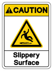 Caution Slippery Surface Symbol Sign,Vector Illustration, Isolate On White Background Label. EPS10